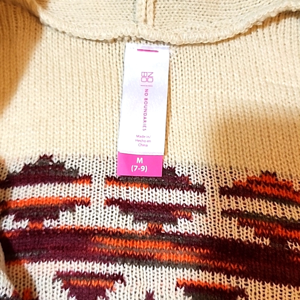 No boundaries taupe aztec fringe hem cardigan - Picture 7 of 8